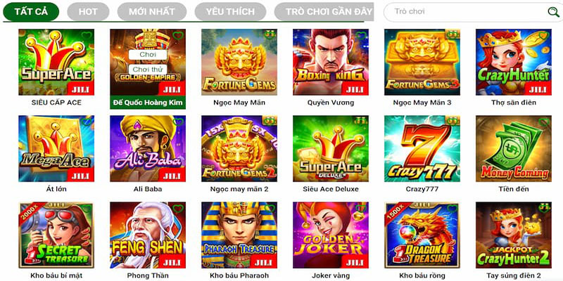 Cung cấp đa dạng thể loại game slots