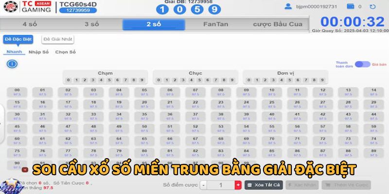 Soi cầu XSMT qua giải đặc biệt và nhất